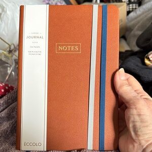 Eccolo Orange Journal with Blue and White Stripes